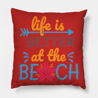 At The Beach! Pillow