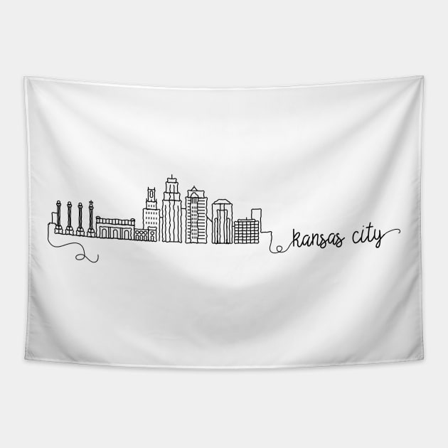 Kansas City City Signature Tapestry by kursatunsal
