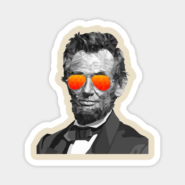 Low Poly Abe Lincoln with Sunglasses Magnet by SchaubDesign