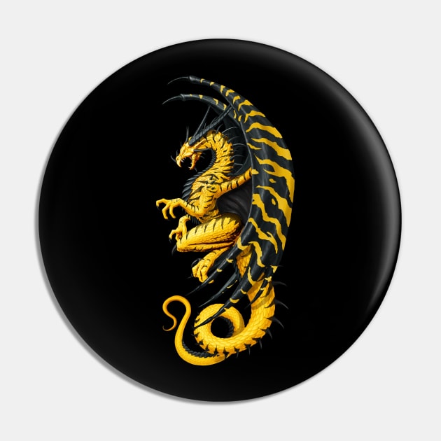 Master Dragon Yellow Gold Pin by chriskar