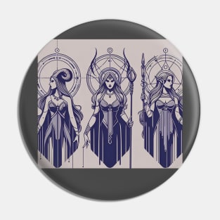 Bad Girl Triptych 2: Lilith, Jezebel, and Valkyrie Pin