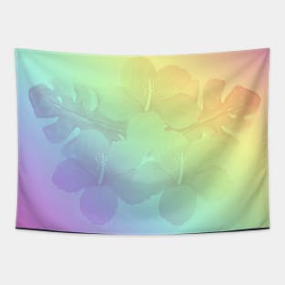 Tropical Rainbow Hibiscus Flower Square Tapestry