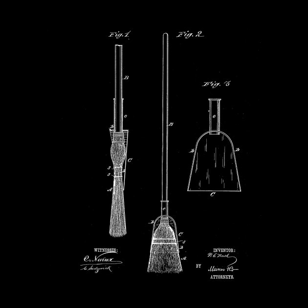 Broom Vintage Patent Drawing by TheYoungDesigns