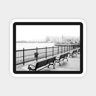Chicago Navy Pier in Black and White Magnet