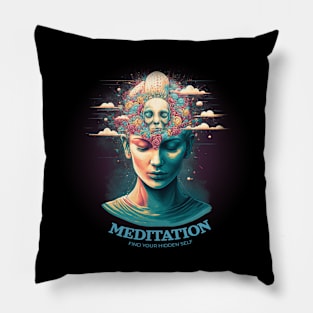 Meditation - find your hidden self Pillow