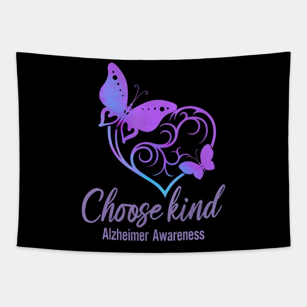 Choose Kind Alzheimer Awareness Butterfly Gift Tapestry by thuylinh8