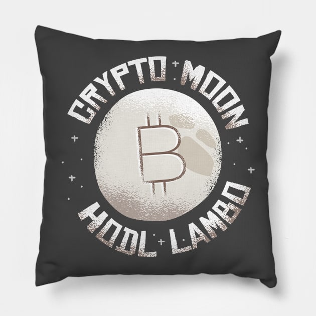 Crypto Moon Hodl  Lambo Graphic Tee Pillow by vexeltees