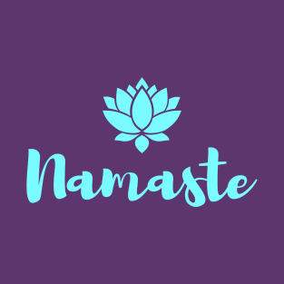 Namaste Lotus Bold - Aqua - T-Shirt
