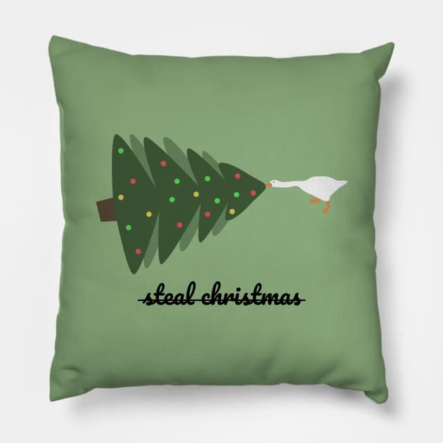 Untitled Goose Game - Christmas Edition Pillow by sadsquatch