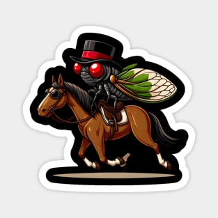 Cicada Jockey Horse Derby Hat Cicada Magnet