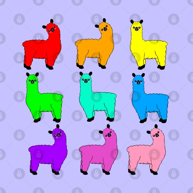 Rainbow Llamas by MelanieJeyakkumar