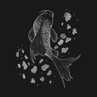 Splash - Chalkboard style, koi fish, animals T-Shirt