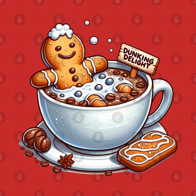 Dunking Delight - Gingerbread cookie and coffee by PrintSoulDesigns