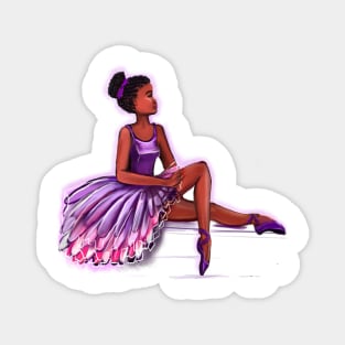 ballerina looking out - brown skin ballerina. Top 10 Best ballerina gifts. Top 10 gifts for black women Magnet