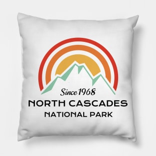 North Cascades National Park Retro Pillow