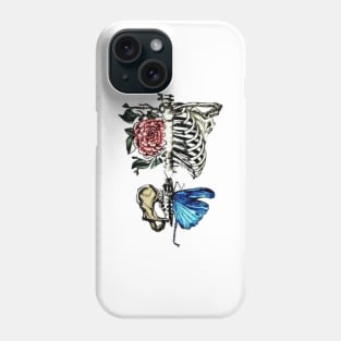 vintage skeleton flower Phone Case