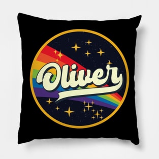 Oliver // Rainbow In Space Vintage Style Pillow