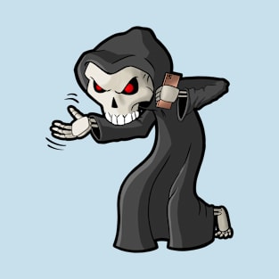 Grim Reaper Cartoon Angry Phone T-Shirt