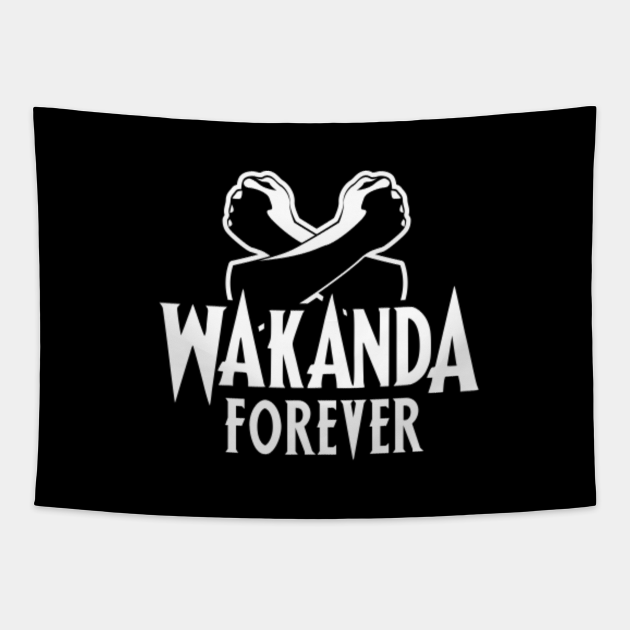 Black Panther Wakanda Forever Salute Wakanda Forever Tapisserie Teepublic De