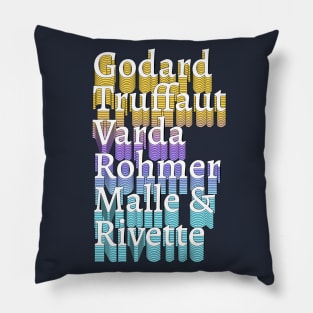 Godard Truffaut Varda Rohmer Malle Rivette - French New Wave Cinema Legends Pillow