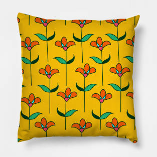 Yellow Floral Pattern Pillow