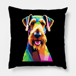 Airedale Terrier Pop Art Pillow