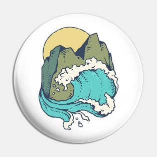 On the Edge Rock Water Tshirt Pin