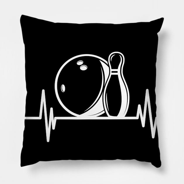 heartbeat bowling  player,bowling Birthday bowler lover Pillow by mezy