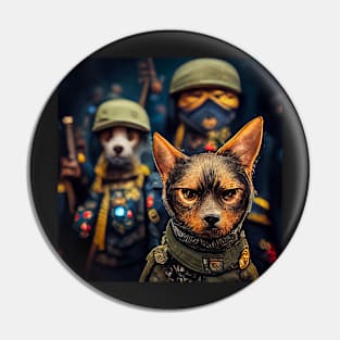 Cat army Pin