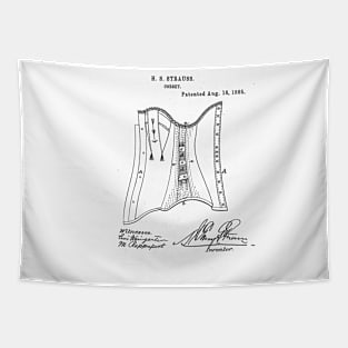 Women Corset Vintage Patent Hand Drawing Tapestry