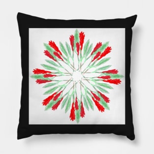 Red tropical flower wreath Pillow