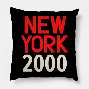 Iconic New York Birth Year Series: Timeless Typography - New York 2000 Pillow