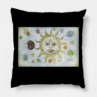 The sun, moon, planets and stars Pillow