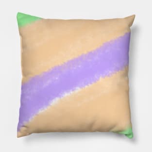 Green orange purple pastel art Pillow