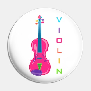 Violin in Rainbow Colors Pin