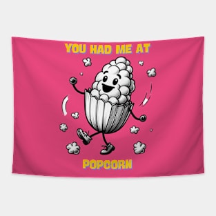 Womens Funny Popcorn Saying binge-watching popcorn and chill Tapestry