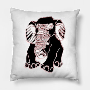 Elephant silhouette Siluet 3D 大象 elefant pixelart Pillow