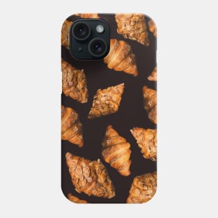 Croissants with Almonds on Dark Background Pattern Phone Case