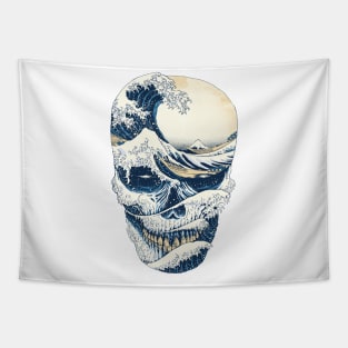 The Great Wave off Skull Tapestry