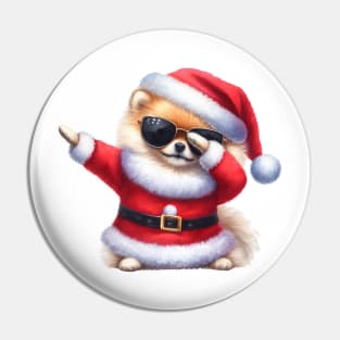 Christmas Pomeranian Dog Dabbing Dance Pin
