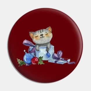 Christmas Cat Pin