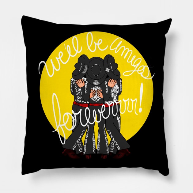Amigos Forever Pillow by MonicaLaraArt