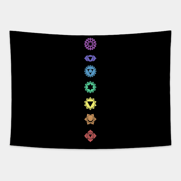 Chakra Qi Reiki Crystals Graphic Tapestry by MeatMan