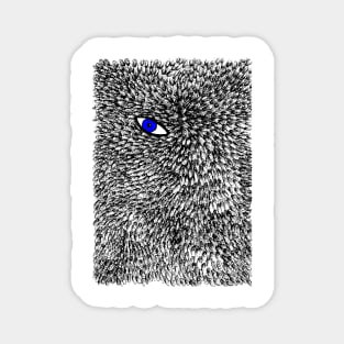 Blue Evil Eye in Feather Mystic Pattern Magnet