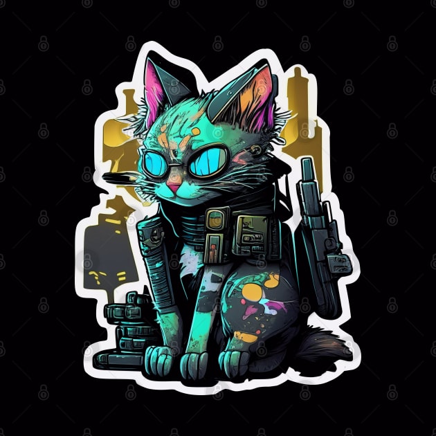 Cyberpunk Cat #1 by RickTurner