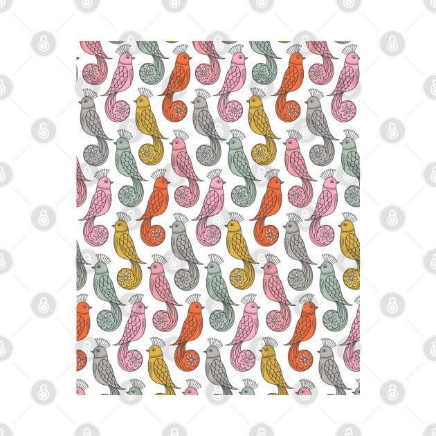 Abstract Bird Pattern by SuperrSunday