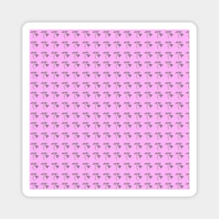 Purple flowers with a baby pink background pattern Magnet