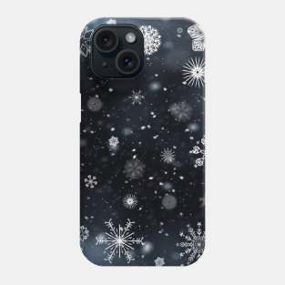 White snowflakes in winter - simple design Phone Case