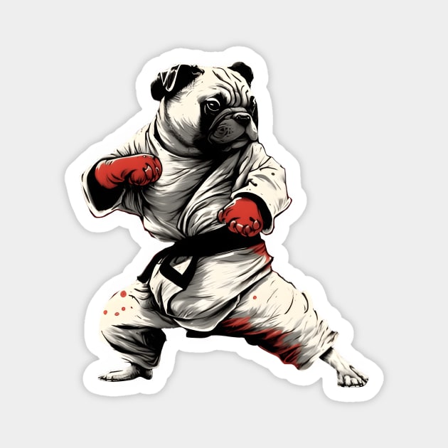 Pug dog knows karate Magnet by UniqueMe