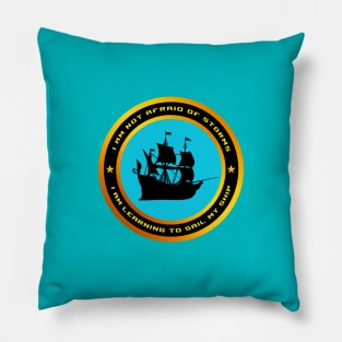 Ship in storm Pillow